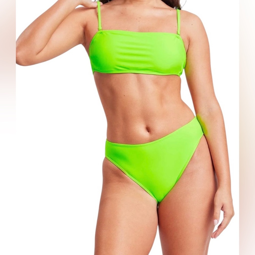 YMI Swimwear Bandeau Bikini Junior’s Large Green Gecko